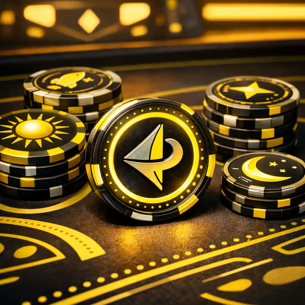 Jetons et points symboliques lors d'une animation blackjack