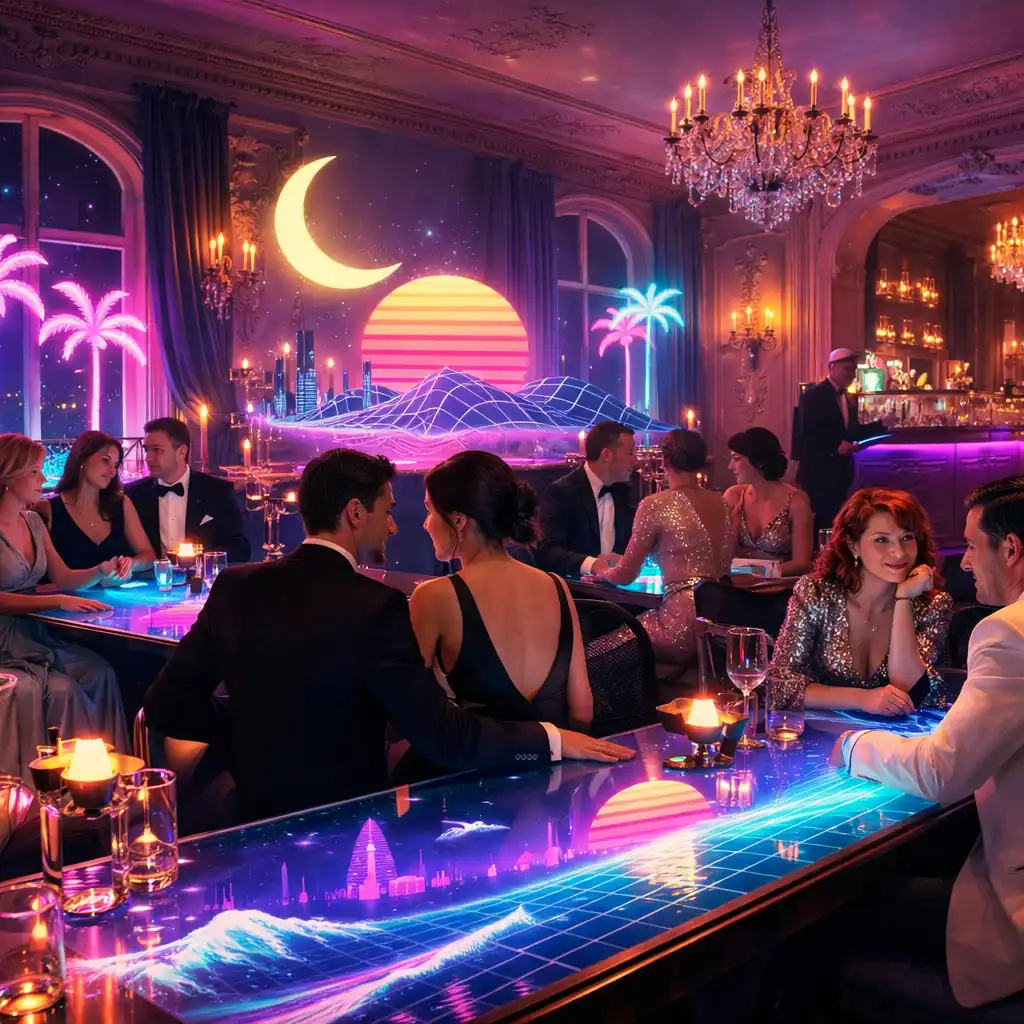 Ambiance événementielle rétro futuriste immersive