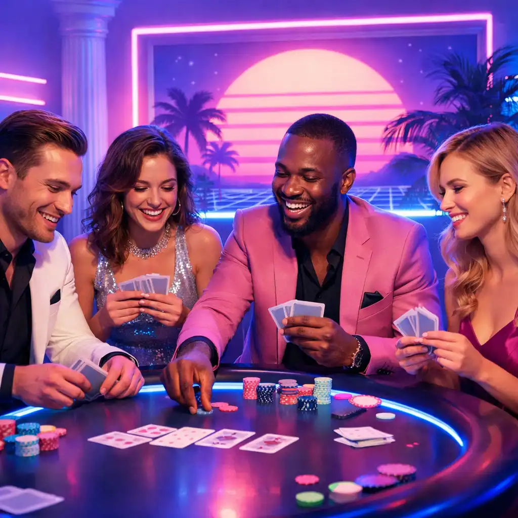 Invités profitant d’une soirée poker immersive